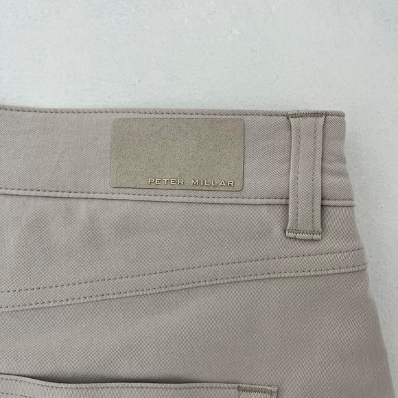 Peter Millar EB66 Mens 36x32 Chino Pants Khaki Beige Classic Fit 2-Way Stretch - Picture 8 of 14